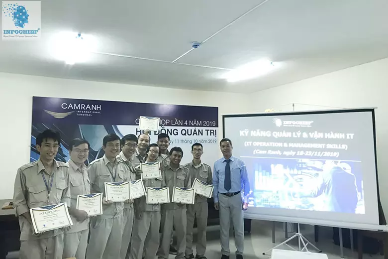 Bế giảng Khóa học Quản Lý và Vận Hành IT, tổ chức tại Công Ty CP Nhà Ga Quốc Tế Cam Ranh, Tp. Cam Ranh.